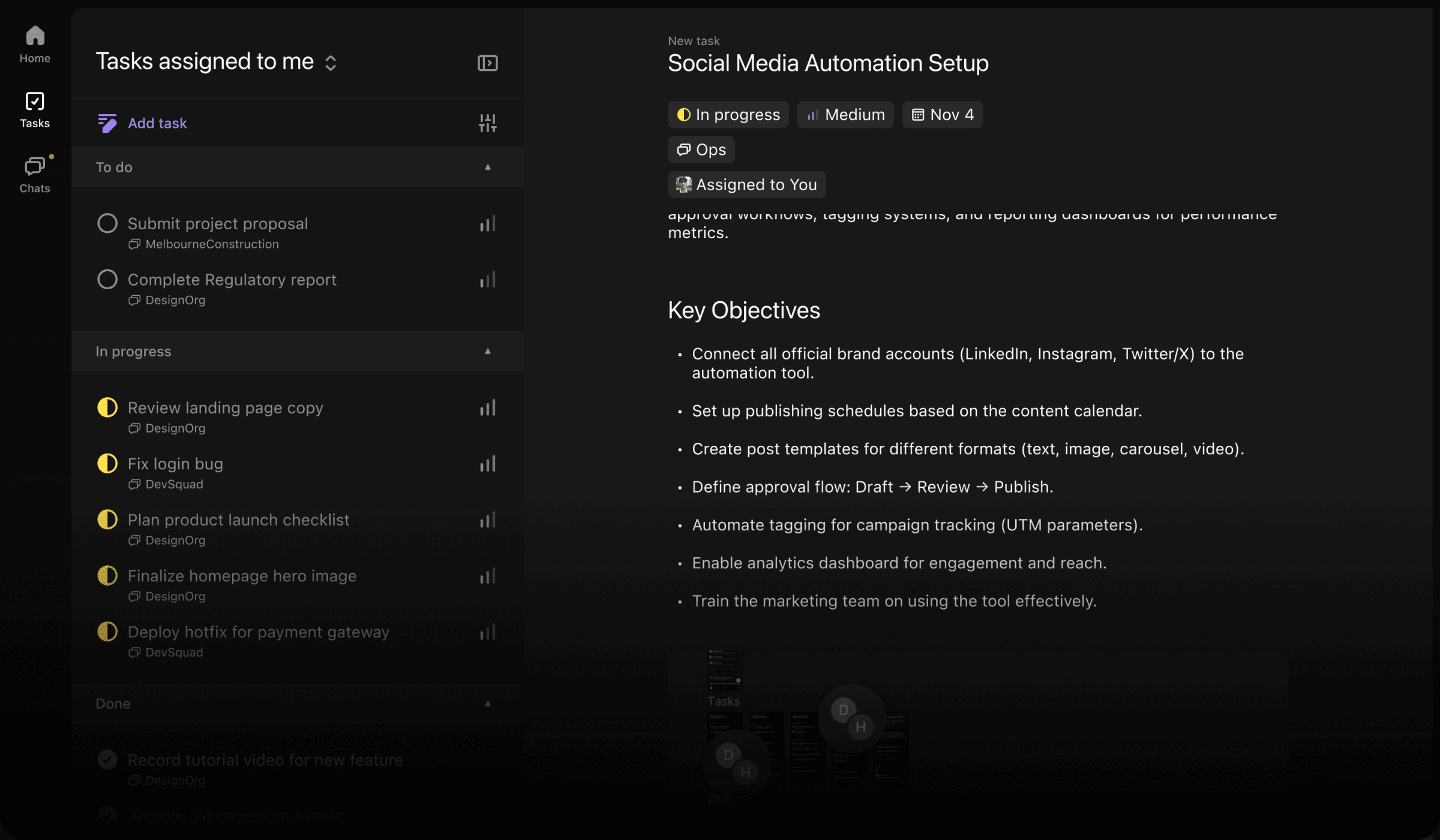 Tasks Board Screenshot