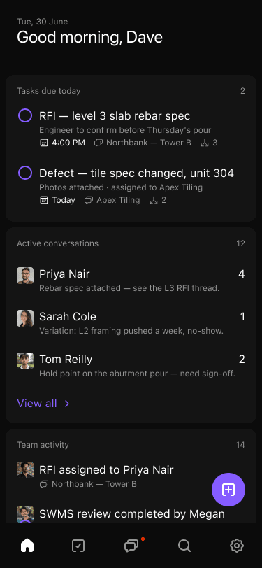 Mobile on site, works offline