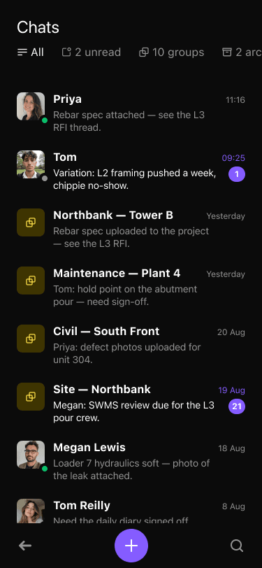 Mobile on site, works offline